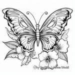 Exotic Tropical Flower and Butterfly Coloring Sheets 1