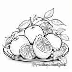 Exotic Tropical Fruit Coloring Pages 1