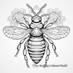 Exotic Tropical Queen Bee Coloring Pages 1