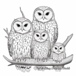 Experience Serenity with Ural Owl Family Coloring Pages 1