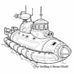 Exploratory Submarine Coloring Pages 1