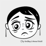 Expressive Crying Face Coloring Pages 3