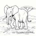 Exquisite African Elephant Coloring Pages 4