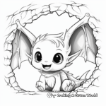 Exquisite Baby Bat in a Cave Coloring Pages 1