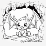 Exquisito murciélago bebé en una cueva Páginas para colorear 3