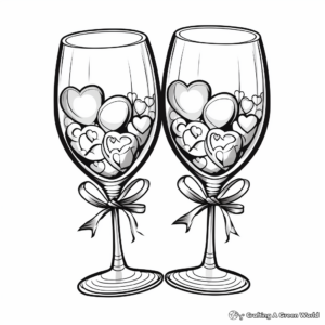 Exquisite Champagne Glasses Coloring Pages 3