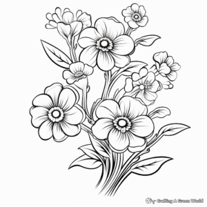 Exquisite Chinese Flowers for New Year 2023 Coloring Pages 4