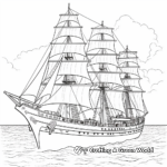 Exquisite Clipper Ship Coloring Pages 1