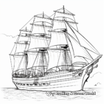 Exquisite Clipper Ship Coloring Pages 2