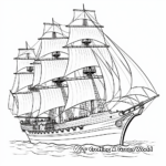 Exquisite Clipper Ship Coloring Pages 3