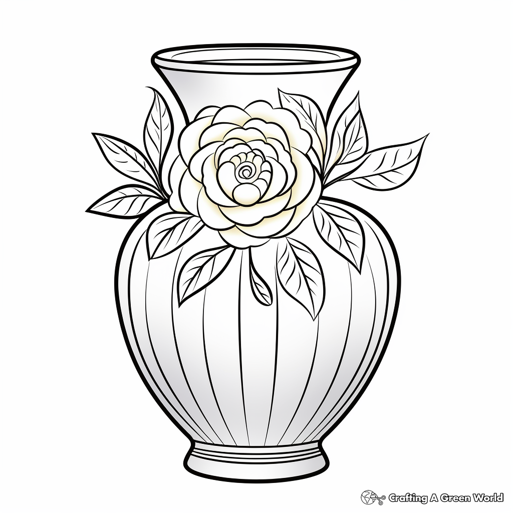 Exquisite Gold Vase Coloring Pages for Adults 2