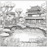 Exquisite Oriental Garden Coloring Pages 2