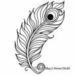 Exquisite Peacock Feather Coloring Pages 3