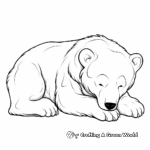 Exquisite Polar Bear Sleeping Coloring Pages 1