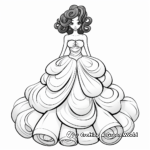 Exquisite Strapless Ball Gown Dress Coloring Pages 3