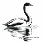 Exquisite Swan Silhouette Coloring Pages 3