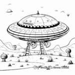 Extraterrestrial Encounter: First Contact Spaceship Coloring Pages 3