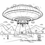 Extraterrestrial Encounter: First Contact Spaceship Coloring Pages 4