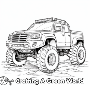 Mud Truck Coloring Pages - Free &amp; Printable!