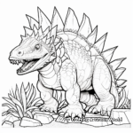Extreme Detailed Stegosaurus Coloring Pages for Adults 3