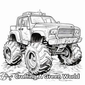 Mud Truck Coloring Pages - Free &amp; Printable!