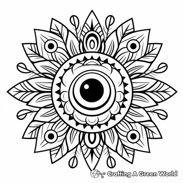 Peacock Mandala Coloring Pages - Free &amp; Printable!