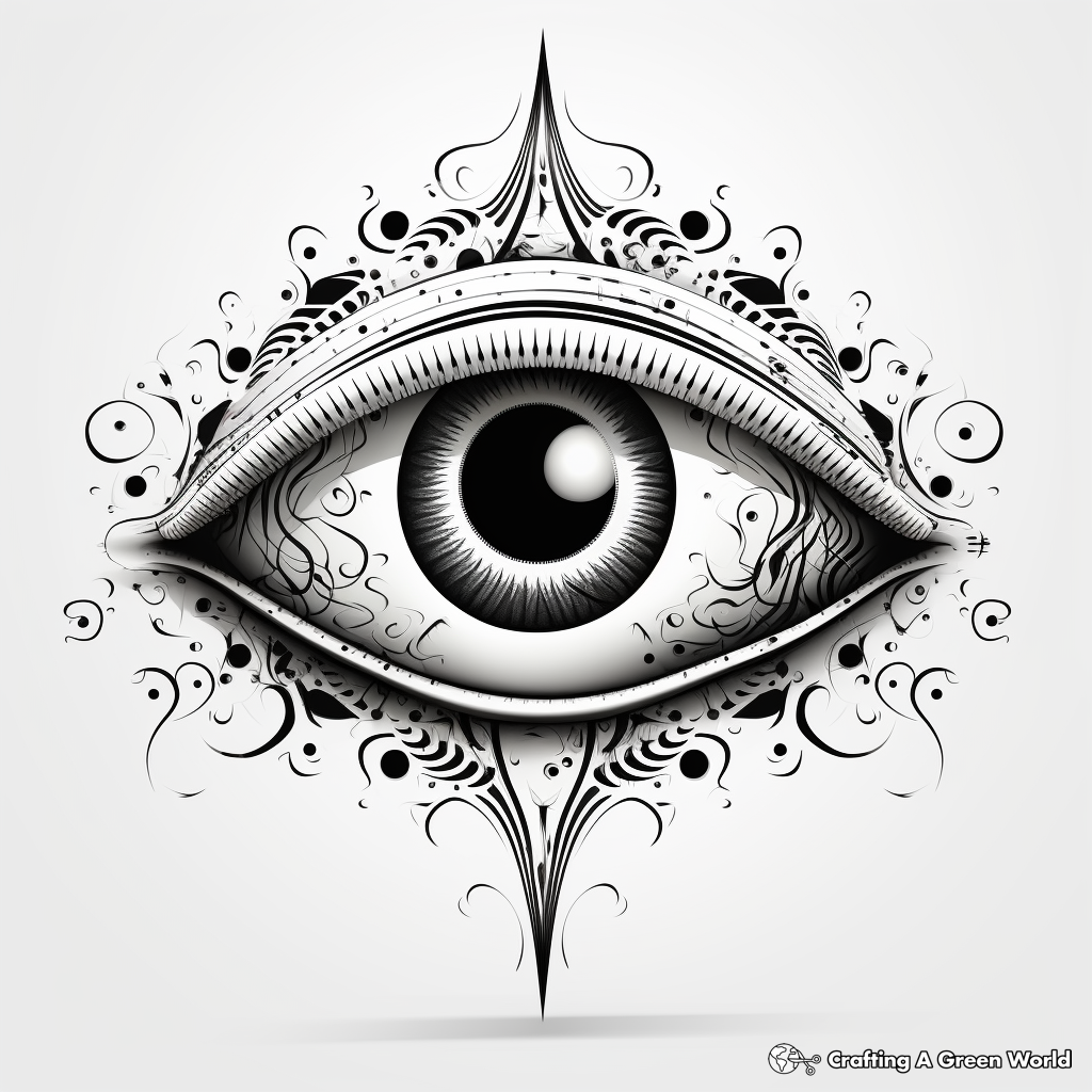 Eye-Popping 3D Evil Eye Coloring Pages 1