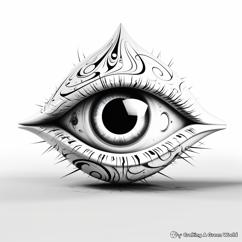 Eye-Popping 3D Evil Eye Coloring Pages 2
