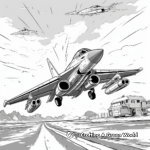 F18 in Action: Dogfight Scene Coloring Pages 2
