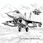 F18 in Action: Dogfight Scene Coloring Pages 3