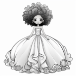 Fabulous Designer Ball Gown Dress Coloring Pages 1