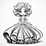 Fabulous Designer Ball Gown Dress Coloring Pages 4