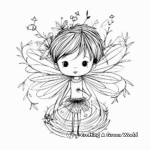 Fairy Sitting on Dandelion Coloring Pages for Kids 3