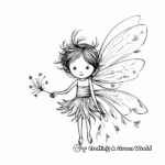 Fairy Sitting on Dandelion Coloring Pages for Kids 4
