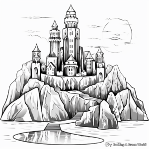 Fairy-Tale Ice Castle Coloring Pages 4