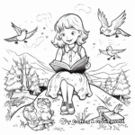 Fairy Tale Raven Illustration Coloring Pages 4