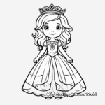 Fairytale-inspired Princess Dress Coloring Pages for Kids 2