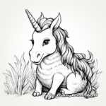Fairytale Rainbow Unicorn Corn Coloring Pages 3