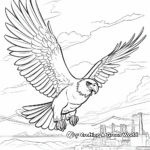 Falcon Flight: Majestic Sky Background Coloring Pages 2