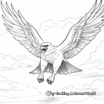 Falcon Flight: Majestic Sky Background Coloring Pages 3