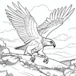 Falcon Vs Prey: Exciting Hunting Scene Coloring Pages 1