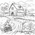 Páginas para colorear de la vida en la granja en otoño 1