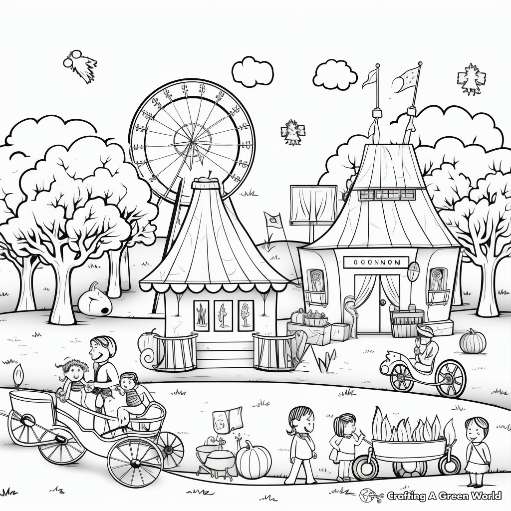 Fall Festival and Fun Fair Coloring Pages 1