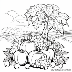Fall Fruits Harvest Coloring Pages 1