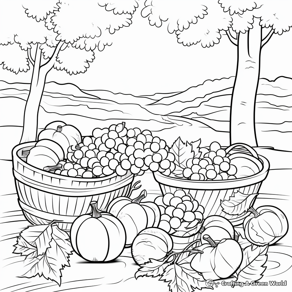 Fall Fruits Harvest Coloring Pages 3