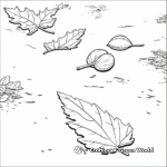 Fallen Acorns and Oak Leaves Coloring Pages 2