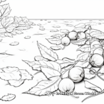 Fallen Acorns and Oak Leaves Coloring Pages 3