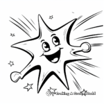 Falling Star in Outer Space Coloring Sheet 1