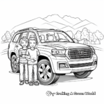 Family Car Coloring Pages, Sedan and SUV 1