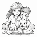 Family Love Coloring Pages: Parents, Children, and Pets 3